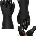 Insulated BBQ Gloves - Heat Resistant, No Stiff for Grill/Cooking/Pit, Grilling & Meat Gloves, Smoker Accessories