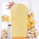 MODFUNS Gold Arch Cover - Sequin Arch Stand Cover, 6.6ft Spandex, Vintage Metallic, Fitted, 2-Sided for Wedding Reception Party Decor (3.3x6.6ft)