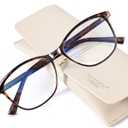 Madison Avenue Blue Light Blocking Glasses Anti Eyestrain UV Glare Blue Light Glasses for Women with Case, TV Phone Computer Gaming Eyeglasses (Demi), Tortoiseshell, Classic