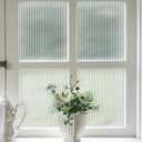 VELIMAX Reeded Glass Window Film, Window Privacy Film, Frosted Window Vinyl, 3D Decorative Decals Non Adhesive for Bathroom Living Room 23.6x78.7 inches