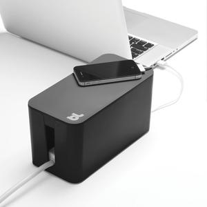 Bluelounge CableBox Mini Cable Management with Small Surge Protector, Black (CBM-BL)