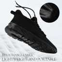 Black Sneakers for Women Tennis Walking Running Shoes Slip on Athletic Workout Breathable Non Slip Ladies Size 9.5