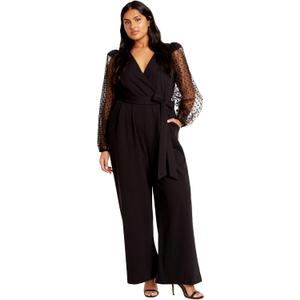 City Chic Women's Plus Size Jumpsuit Asher (Black,14Plus XL)