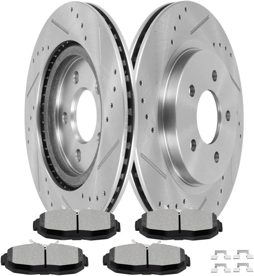 SCITOO Rear Brake Kits Drill & Slotted Brakes Rotor Brakes Pads:D1082;54131