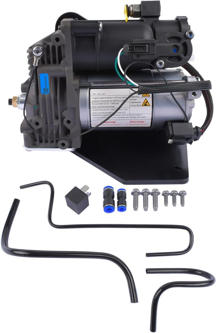 LR015303 Air Suspension Compressor Pump & Relay Replacement for AMK Style, Replacement for Land Rover LR3 2005-2009, LR4 2010-2014, Range Rover Sport 2006-2013 (4 Pins Connector)