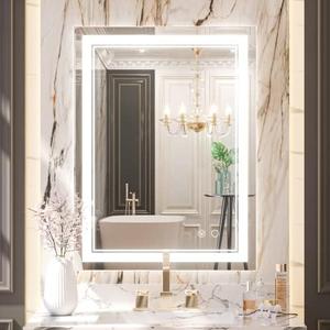 Keonjinn LED Mirror 24 x 32 Inch, Lighted Bathroom Vanity Mirror for Wall, Fronlit Only, HD Tempered Glass, UL-Listed LED Driver, Anti-Fog, Dimmale 6000K, Easy Installation(Horizontal/Vertical)