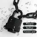 Safety Fence Chain Lock,Outdoor Waterproof Padlock with Chain,Heavy-Duty Weathproof Lock with Chain for Gate,Fence,Motorcycles,Bike (Lock with Chain)