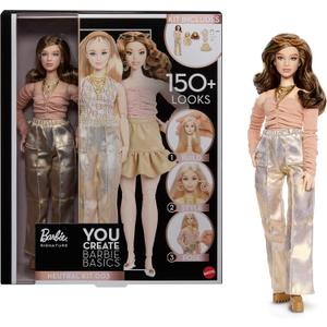 Barbie Basics You Create Neutral Kit 003 with Customizable Fashion Doll & Universal-fit Clothing, Posable Body & Swappable Doll Head