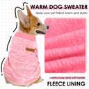 2 Pack Dog Sweaters for Small Dogs Girl Boy Winter Fleece Clothes Warm Soft Dog Sweatshirt Outfit for Dogs Cats Pet Apparel (Pink+Purple, M (Back: 13.7",Chest: 17.7", 10- 14 lbs))