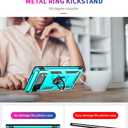 Androgate Designed for Google Pixel 6 Case with HD Screen Protectors, Military-Grade Metal Ring Holder Kickstand 15ft Drop Tested Shockproof Cover Case for Pixel 6 Teal