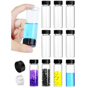 30ml Clear Small Glass Vials with Screw Caps, Small Vials for Essential Oil, Leak-Proof Sample Vials with Lids(10pcs)