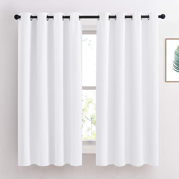 Window Curtains, 62x52in,  White pack of 2