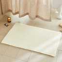 TYUU Cream White Bathroom Rugs, Waffle Bath Mat Non Slip Washable Super Absorbent Quick Dry Boho Farmhouse Bathroom Decor, 36"x24" Cream White