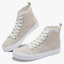 Obtaom Womens/Mens high top Canvas Shoes Play mid Calf Fashion Sneaker Casual lace up hi top Washed Canvas Shoes. Size 9