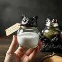 2026 Handcrafted Witchy Cat Apothecary Spice Jars, 3-Piece Set with Cat Lids, Vintage Witchcore Kitchen Decor for Salt, Pepper, Herbs, and Tea Leaves