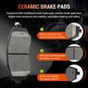 Front and Rear Ceramic Brake Pads Kits with Hardware Set, Compatible with 2014 2015 2016 2017 2018 2019 2020 2021 2022 Jeep Cherokee With Dual Piston Front Caliper (D1734, D1843)