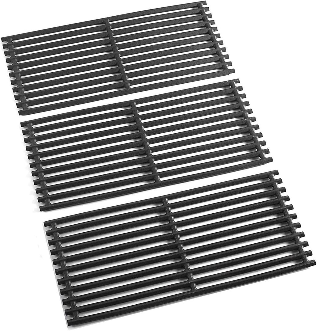 SafBbcue 17 in Cooking Grates Replacement Parts for Charbroil Tru Infrared Grill 463242715, 463242716, 463276016, 466242715, 466242815, Lowes 606682, 639322 Gas Grill, Cast Iron Cooking Grids, 3 Pack