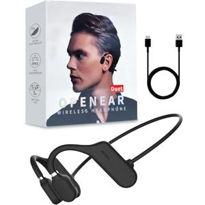 Inductivv Bone Conduction Headphones Sound Revv Open Earphones Wireless Bluetooth Running Headphones with Mic, IP56 Waterproof, Lightweight and Comfortable Fit Sport Bone Conduction Earbuds & Exercise