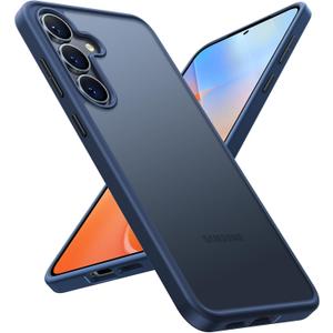 TORRAS Guardian Shockproof for Samsung Galaxy S25 Case, [12FT Military Grade Drop] Thin & Soft Touch for Samsung S25 Case, Translucent Matte Protective Slim Case for Samsung S25, Blue