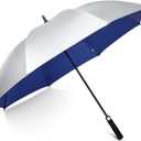 G4Free 54/62 Inch Windproof UV Protection Golf Umbrella Extra Large Silver Coated Automatic Open Stick Long Umbrella