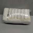 H.VERSAILTEX Bath Rugs for Bathroom Non Slip Bath Mats Extra Thick Chenille Striped Rug 20" x 32" Absorbent Non Skid Fluffy Soft Shaggy Washable Dry Fast Plush Mat for Indoor, Bath Room, Tub - Cream