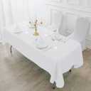6 Pack White Tablecloth 60 x 120 Inch Table Cloth for 8 Foot Rectangle Tables, Wrinkle Resistant Washable Polyester Fabric Table Covers for Party, Wedding,Dining,and Banquet