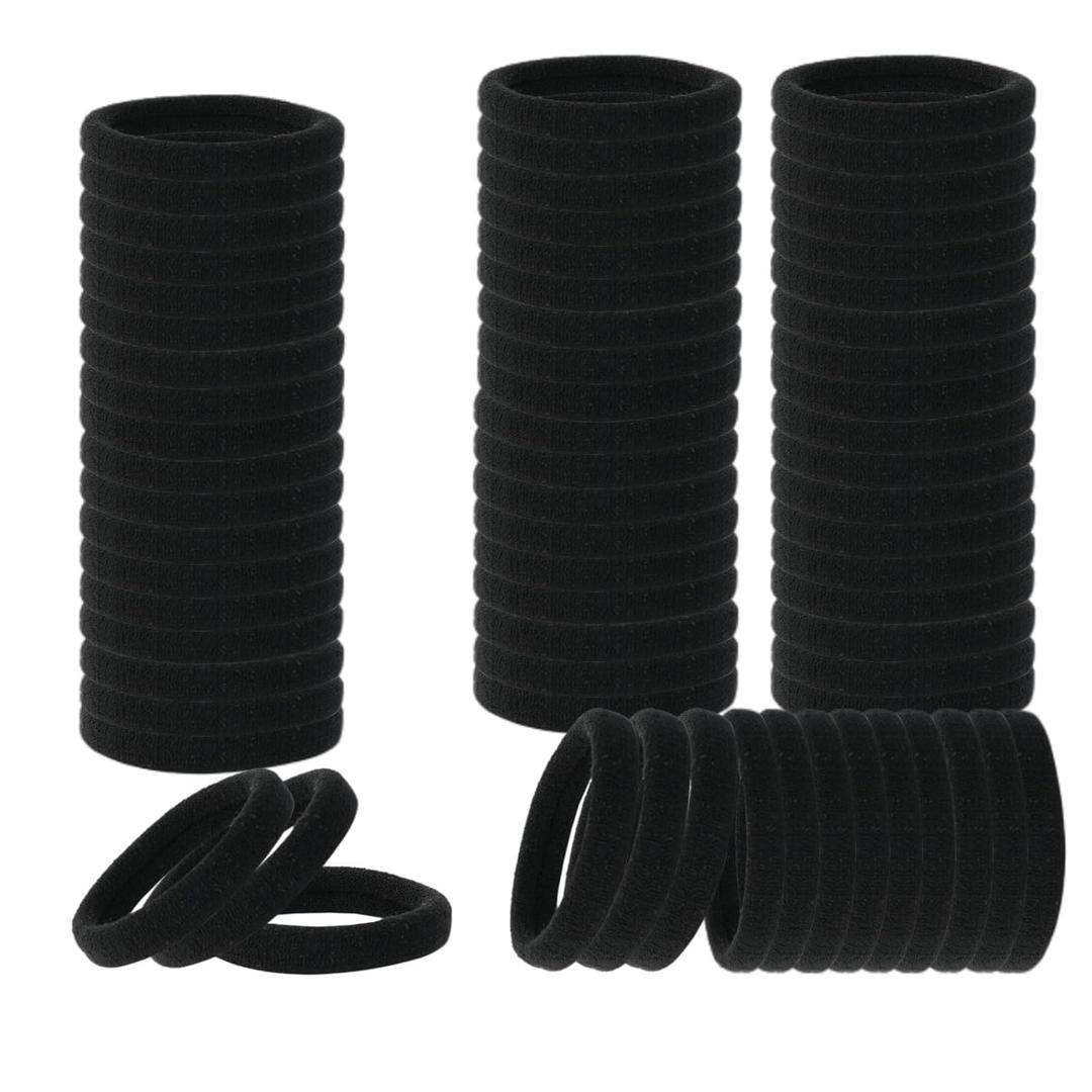2 x Hair Ties, 150 PCS No Damage, Hair Elastics Hair Accessories for Women Girls, Thick Seamless Hair Ties - Black