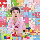 7X5FT Colorful Puzzle Pattern Photography Backdrop Baby Shower Birthday Party Background Children's Photography Props 213013