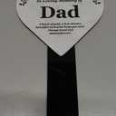 Dad Memorial Heart Shaped Plaque, Grave Marker - printed with remembrance poem, mounted on a sturdy acrylic stake marble effect