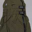 Warm Dog Coat Double Layers Dog Vest, 4 Legs Covered Windproof Waterproof Reflective Warm Dog Vest Outdoor Skating Dog Costume for Dogs Olive XL (XL (back 16.5"))