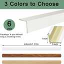 6Pcs 48" Wall Corner Protector,Pre-Cut Wall Corner Protector Guard Protection,Wood Grain Corner Trim for Door,Window Frames,Wooden Wall Edges(6Pcs-White)