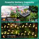 Solar Garden Lights, LED Swaying Solar Lights Outdoor Waterproof, Warm White Firefly Outdoor Decorative Lights, Garden Decor, Yard, Patio, Pathway Decoration Gardening Gifts (2 Pack)