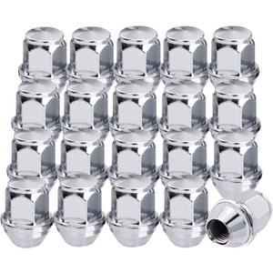20 Pcs 14x1.5 One-Piece Chrome OEM Factory Style Lug Nuts for Stock Wheels, Replacement for 2015/2016/2017/2018/2019/2020 Mustang Edge MKX MKZ Aviator