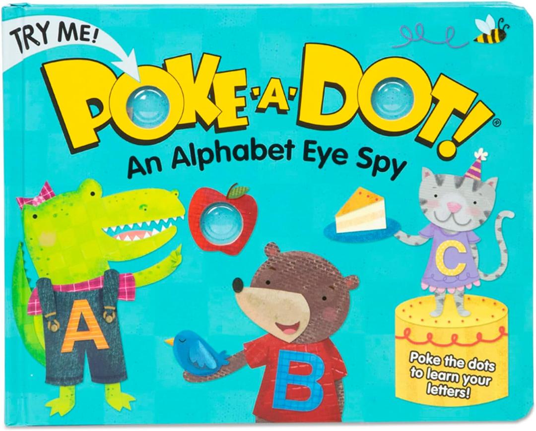 Melissa & Doug PokeaDot! an Alphabet Eye Spy, Interactive Children's Board Book with Buttons to Pop, Educational Sensory Toy for Toddlers & Preschoolers Ages 3+  FSC Certified