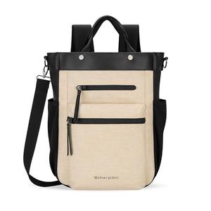 Sherpani Soleil, Anti Theft Convertible Backpack, 3 in 1 Tote Bag, Crossbody Bag, Cross Body Purse, 18L Travel Backpack for Women, RFID Protection, Metal Hardware Fits 13" Laptop, Color Straw - Pro