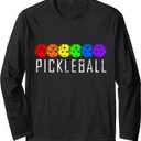 Pickleball Long Sleeve T-Shirt (Black, S)