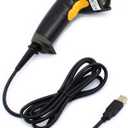 WoneNice USB Laser Barcode Scanner Wired Handheld Bar Code Scanner Reader Black