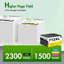 712 T210 712XL Ink Cartridge for HP Printers Black and Color Combo Pack