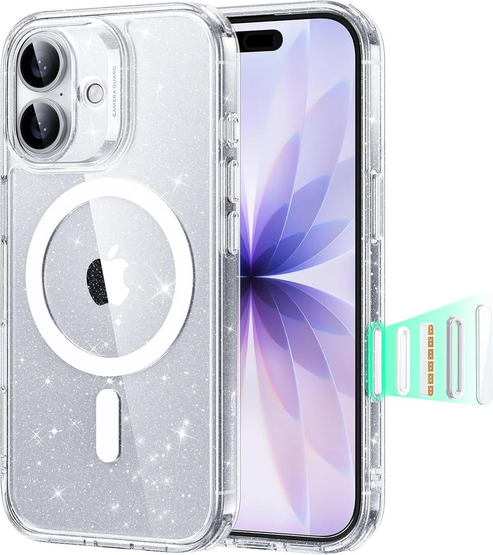 ESR for iPhone 17 Case, Camera Control, Compatible with MagSafe, Shockproof Military-Grade Protection, Magnetic Phone Case for iPhone 17, Classic Hybrid Case, Clear Shimmer