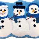 MSUIINT Christmas Gingerbread Man Rug, Non Slip Xmas Bath Rug, Cute Snowman Santa Clause Christmas Tree Bath Mat Winter Soft Absorbent Floor Mat for Tub Bathroom Home (D)