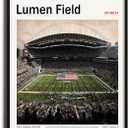 (Unframed 11"x17") LumenField Canvas Print  Seattle Home Field Wall Art for Seahawks Fans, Sports poster for Game Room or Man Cave Decor