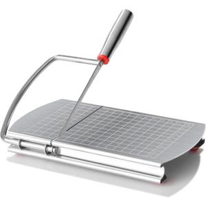 Cheese Slicer, Multipurpose Cheese Cutter Stainless Steel Cheese Slicers for Block Cheese, Butter, Sausages, Fruits Kitchen Gadget Cheese Cutting Board