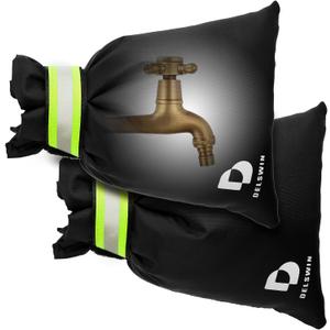 DELSWIN Outdoor Faucet Covers for Winter, 2P 8.7"x7" Spigot Covers Winter Insulated for Outside, Reusable Waterproof Garden Faucet Socks for Freeze Protection
