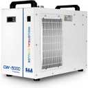 S&A CW-5000 DG Industrial Water Chiller 7L 1.14HP 2.64gpm Water Cooling System for 40W 50W 60W 70W 80W 90W 100W CO2 Laser Engraving & Cutting Machines,Cools 3868 BTU/Hour (CW-5000DG (US Amazon))