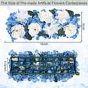 Wedding Arch Decorations, 18 inch Pack of 6 Artificial Flower Table Centerpieces Floral Arrangement for Wall Backdrop Party Bridal Shower Event Decor - White & Blue