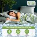 Real 100% Viscose Derived from Bamboo Sheets Set Queen Size, Cooling & Silky Soft for Hot Sleeper, Luxury with Breathable & Moisture Wicking Fabric, 18" Deep Pocket with Corner Straps (Sea Glass, Q)