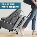 RUCYEN Rolling Car Seat Travel Bag, Padded Carseat Travel Backpack for Airplane,Large Durable Travel Bag with 4 Wheels,Adjustable Shoulder Strap and Waterproof Base Dark Grey