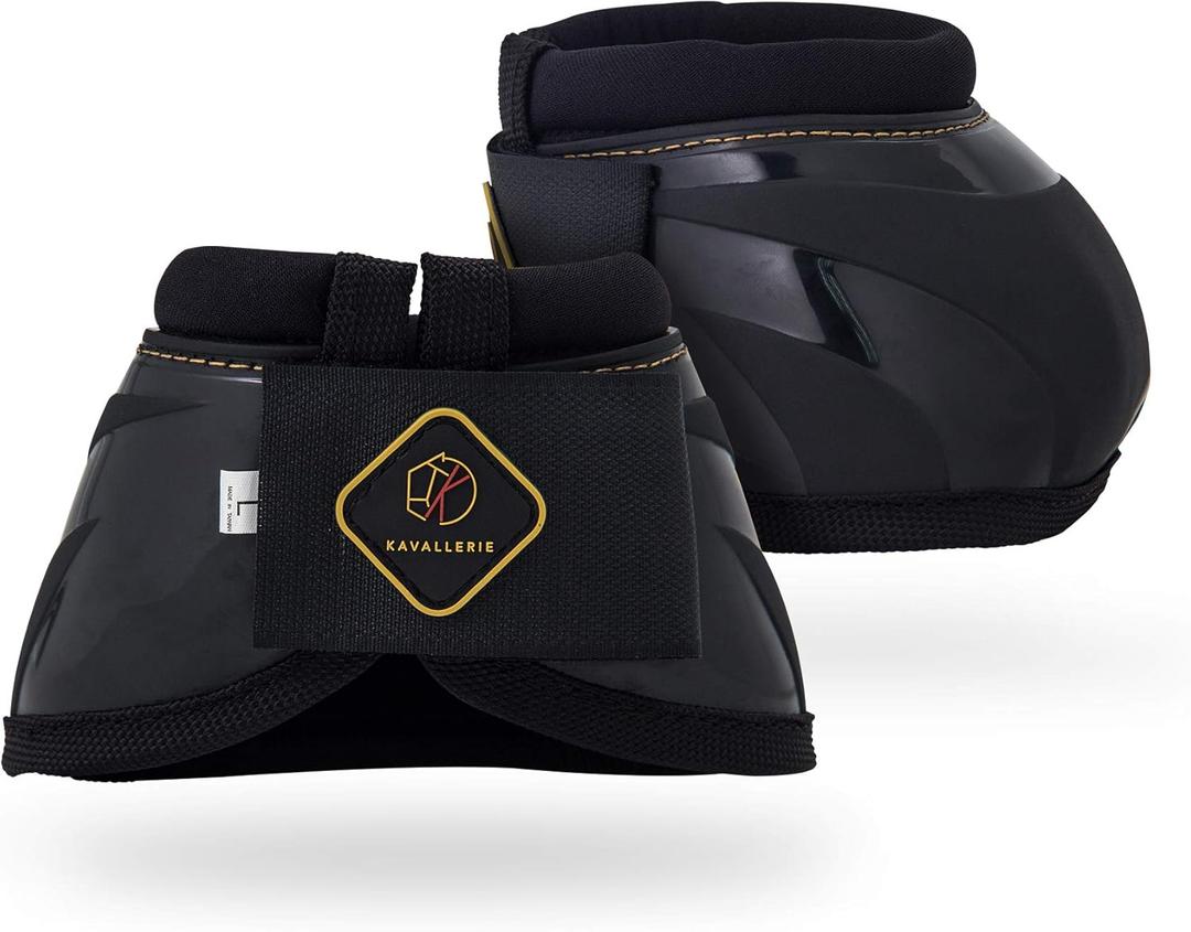 Kavallerie PRO-K Soft No Turn Bell Boots Ultimate Hoof Protection, with Anti-Spin Fastening System, Durable & Prevents Overreaching, Medium 