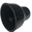 ID 2.5" to 3.5" Silicone Straight Reducer 64mm to 89mm, Length 4" (102mm), 4-Ply Reinforced Wall Thickness 0.2 (5mm), High Performance Automotive Pure Silicone Coupler Hose, Black