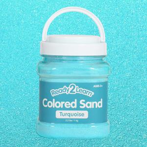 READY 2 LEARN Colored Sand | Turquoise | 2.2 lbs | Play Sand for Kids | Perfect for Arts and Crafts, Sensory Bins, Wedding Decorations and Vase Filler